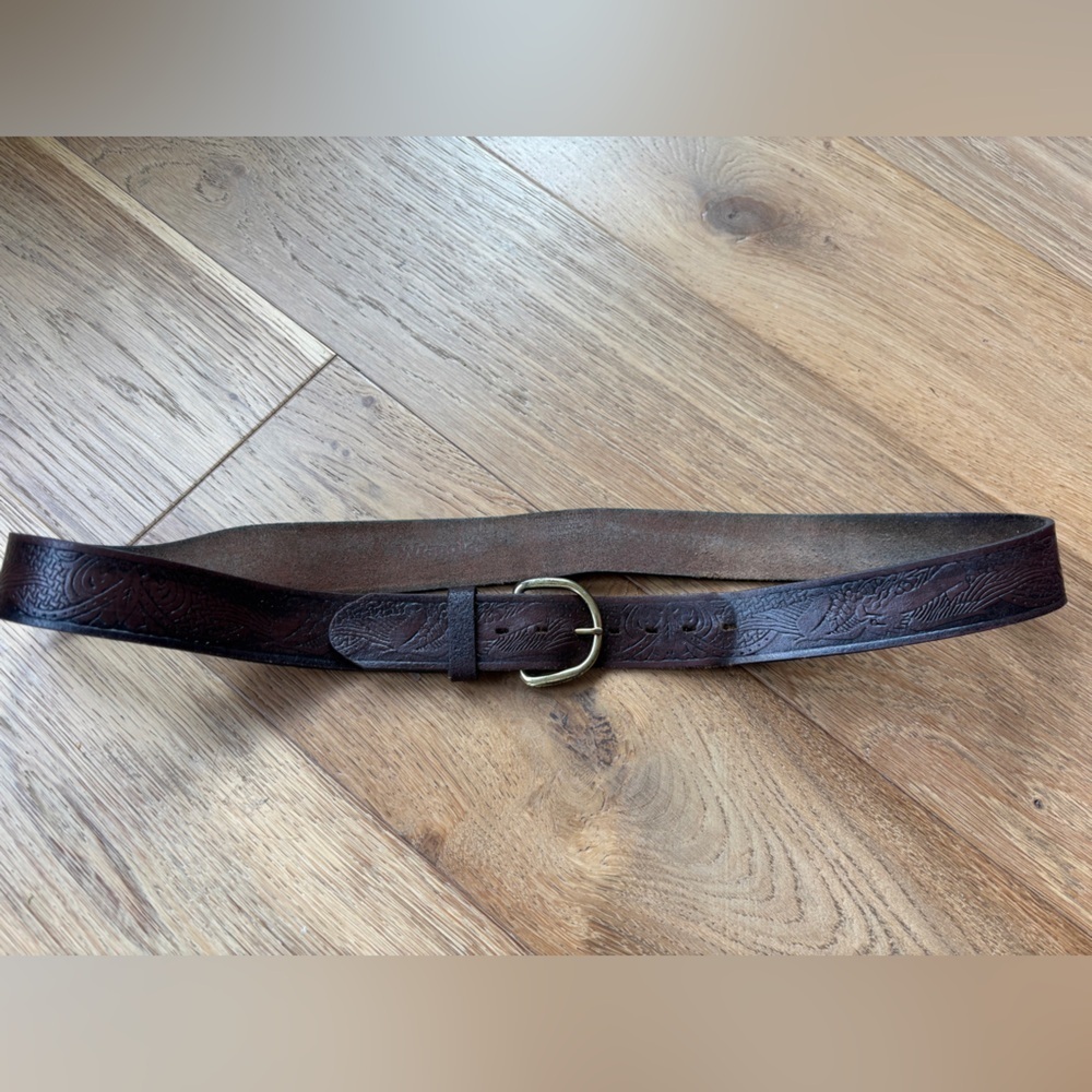 Vintage wrangler genuine leather belth mens 40